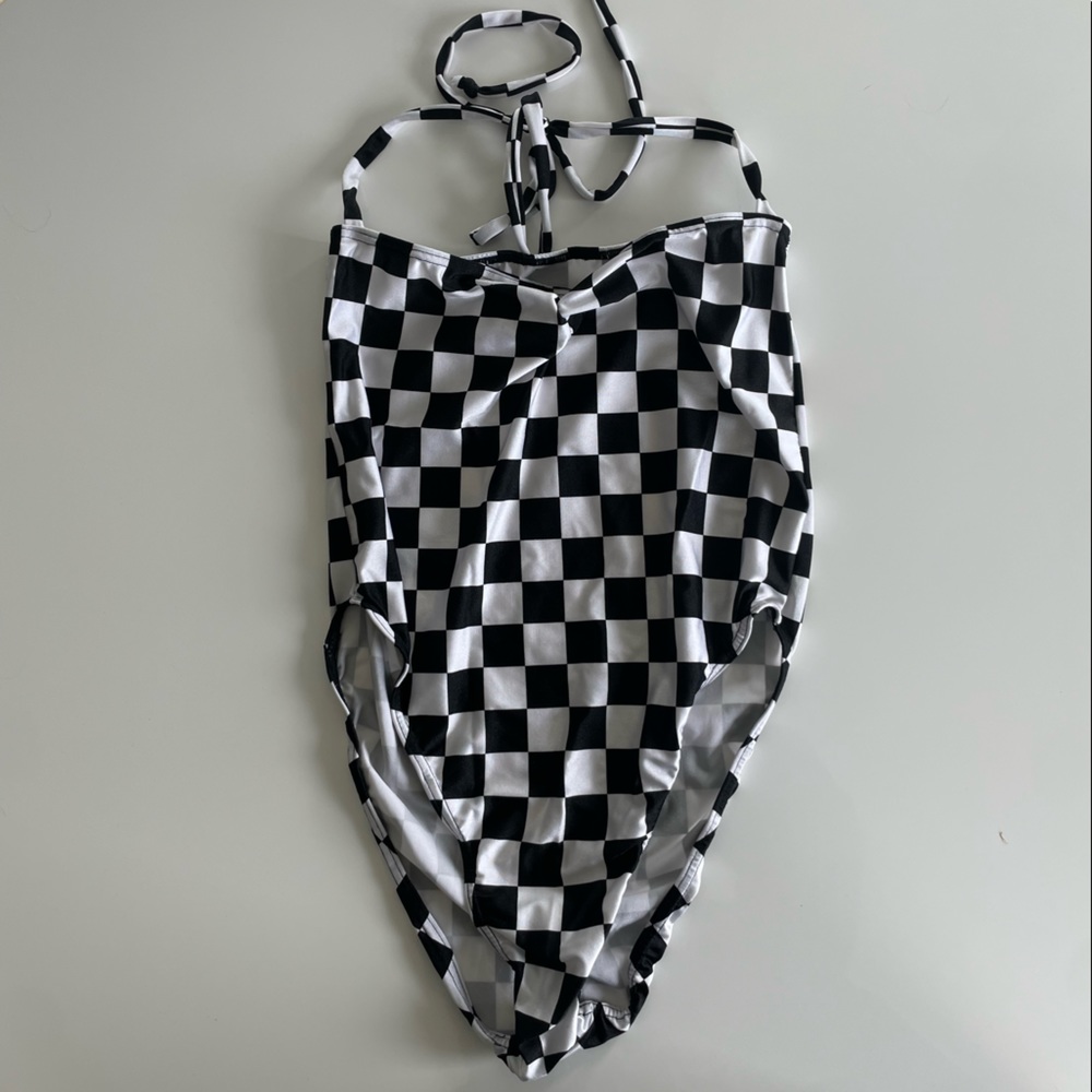 Checked Rave bodysuit
